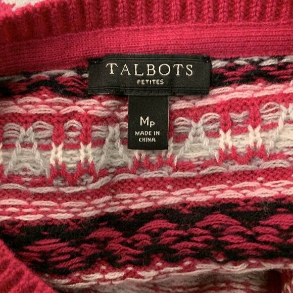 Talbots Multicolor Fair Isle Lambwool Blend Cardigan Sweater - Picture 3 of 4